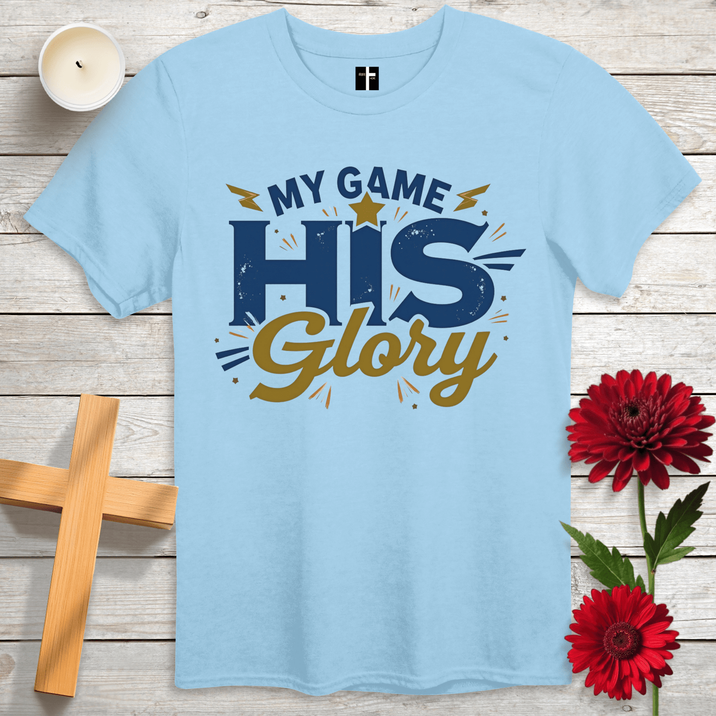 T-Shirt Light Blue / S My Game, His Glory Unisex Christian T-Shirt