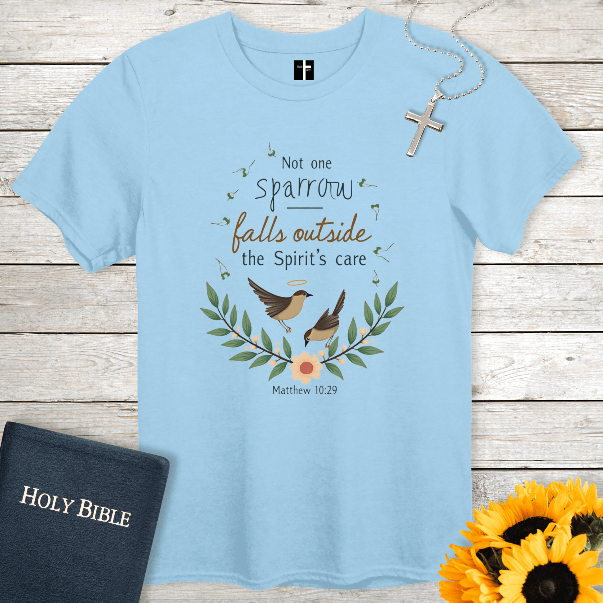 T-Shirt Light Blue / S Not One Sparrow Unisex Christian T-Shirt