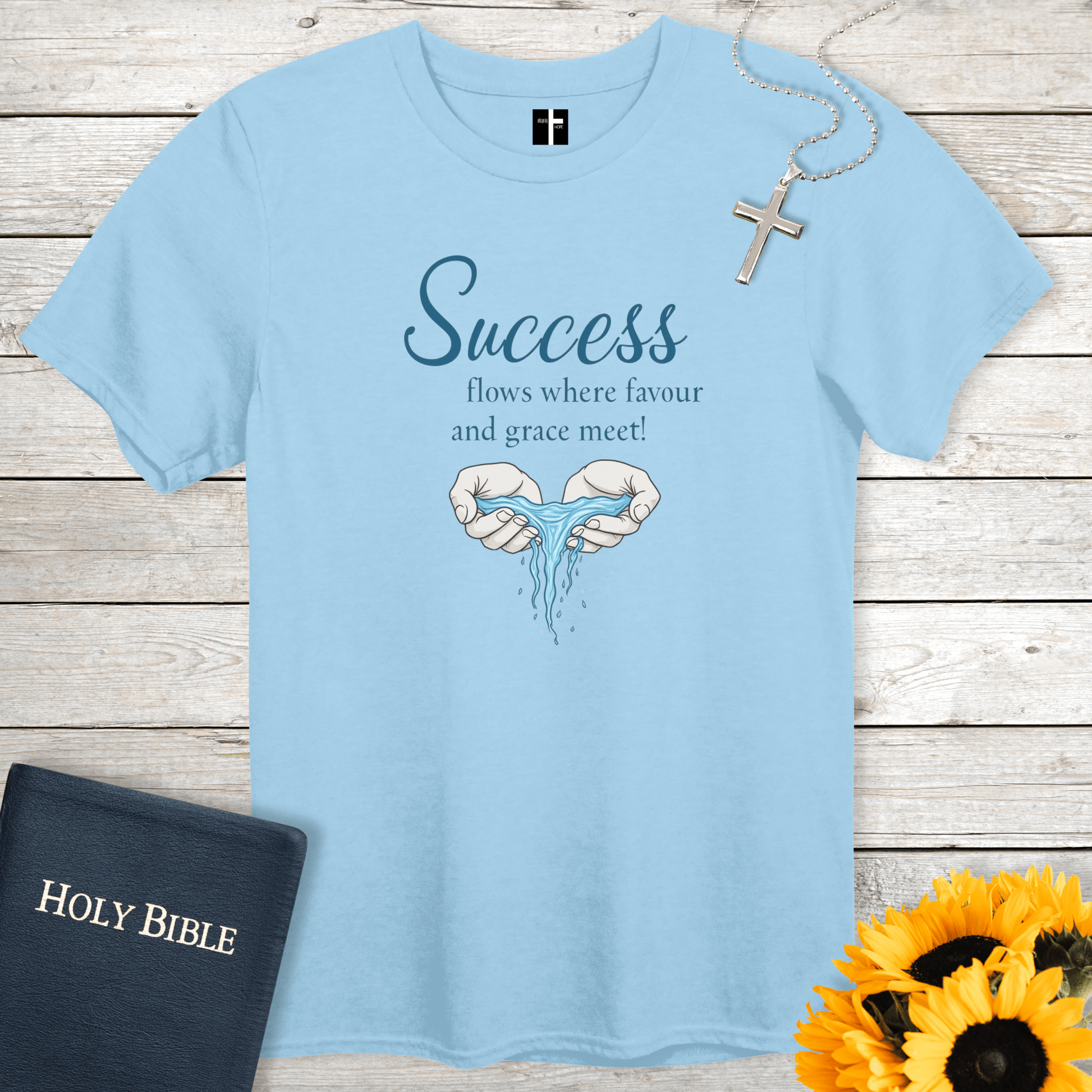 T-Shirt Light Blue / S Success Flows Unisex Christian T-Shirt