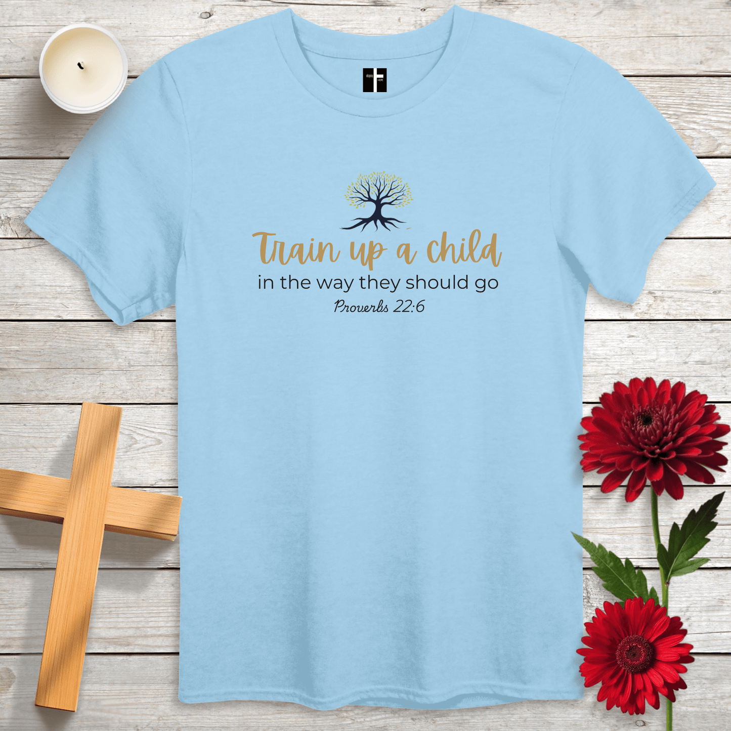 T-Shirt Light Blue / S Train Up A Child Unisex Christian T-Shirt