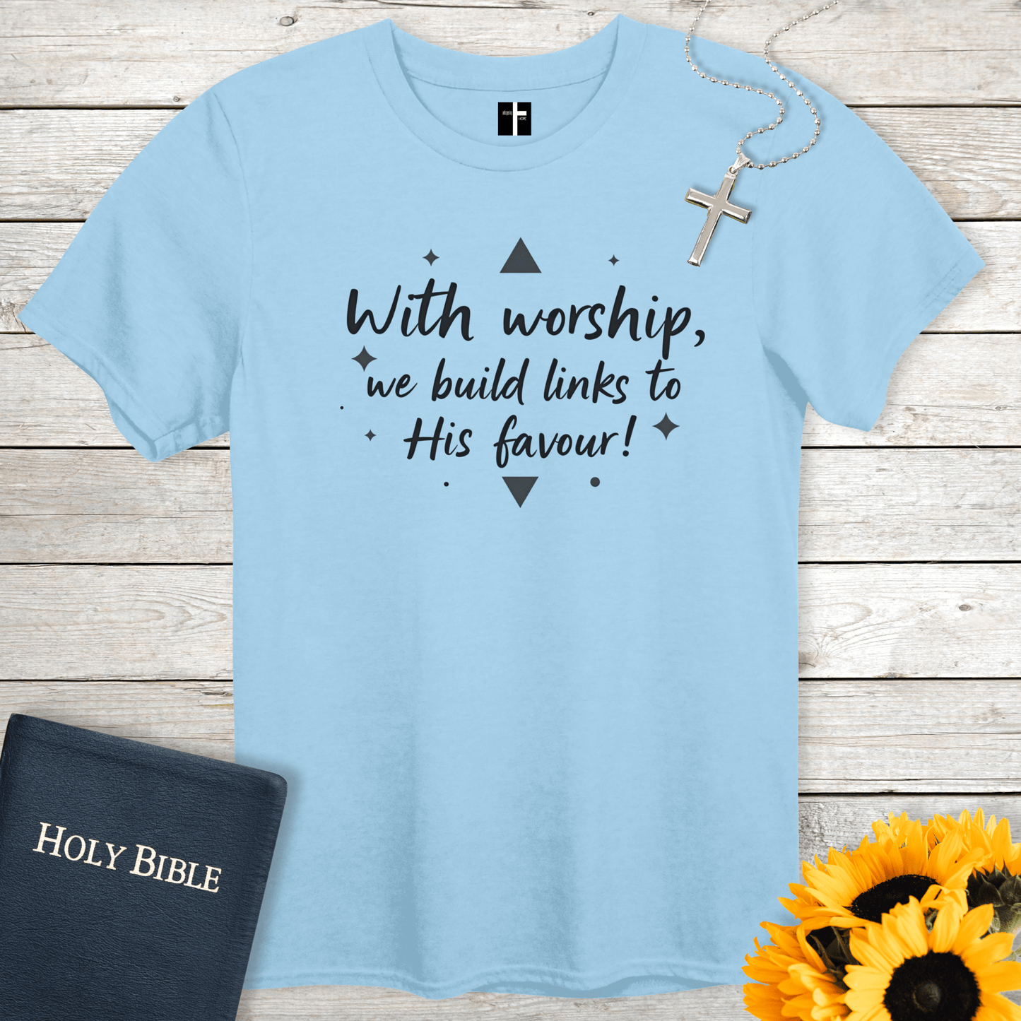 T-Shirt Light Blue / S Worship & Favour Christian T-Shirt