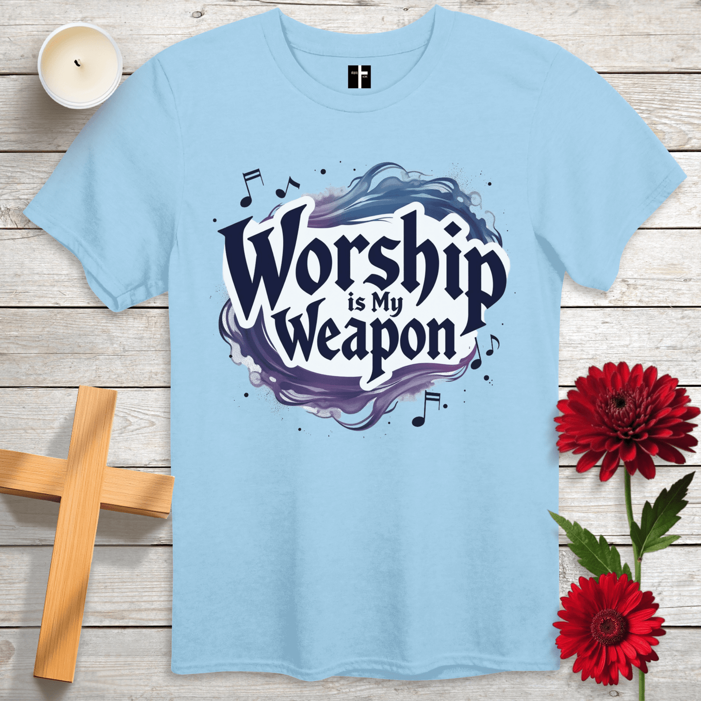 T-Shirt Light Blue / S Worship Is My Weapon Unisex Christian T-Shirt