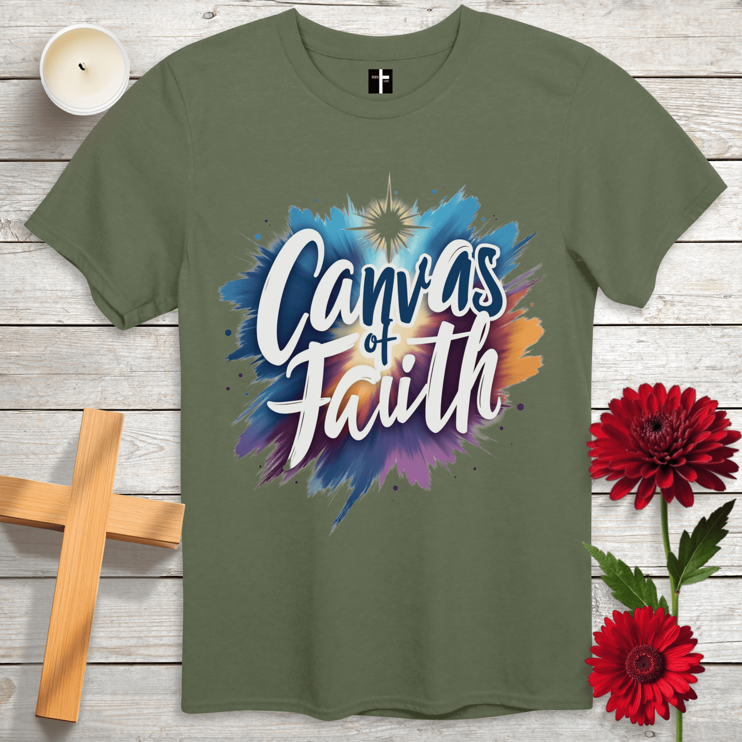 T-Shirt Military Green / S Canvas of Faith Unisex Christian T-Shirt