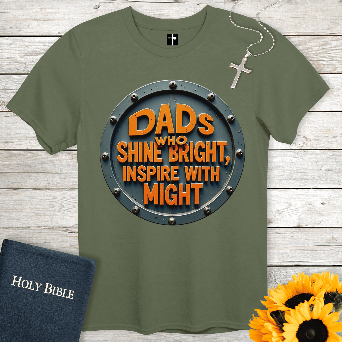 T-Shirt Military Green / S Dads Shine Bright Unisex Christian T-Shirt