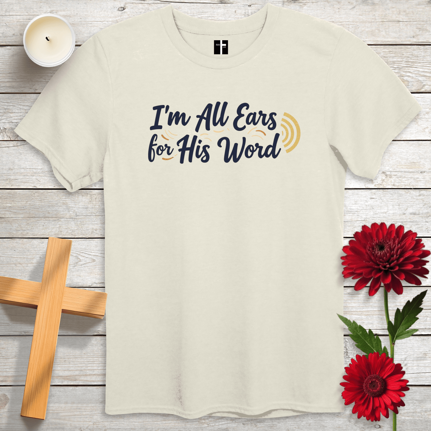 T-Shirt Natural / S All Ears For His Word Unisex Christian T-Shirt