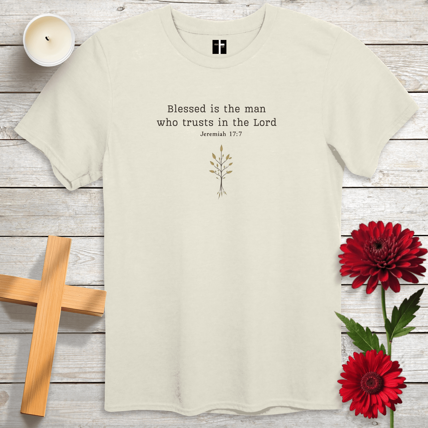 T-Shirt Natural / S Blessed Is The Man Unisex Christian T-Shirt