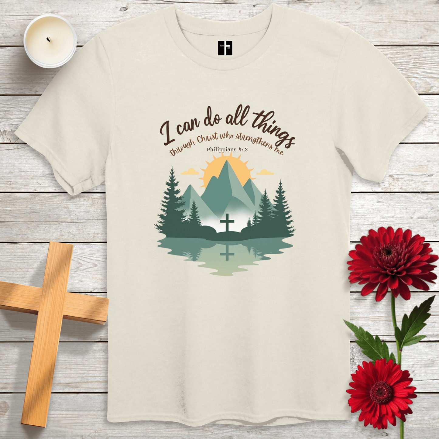 T-Shirt Natural / S Christ Strengthens Me Unisex Christian T-Shirt