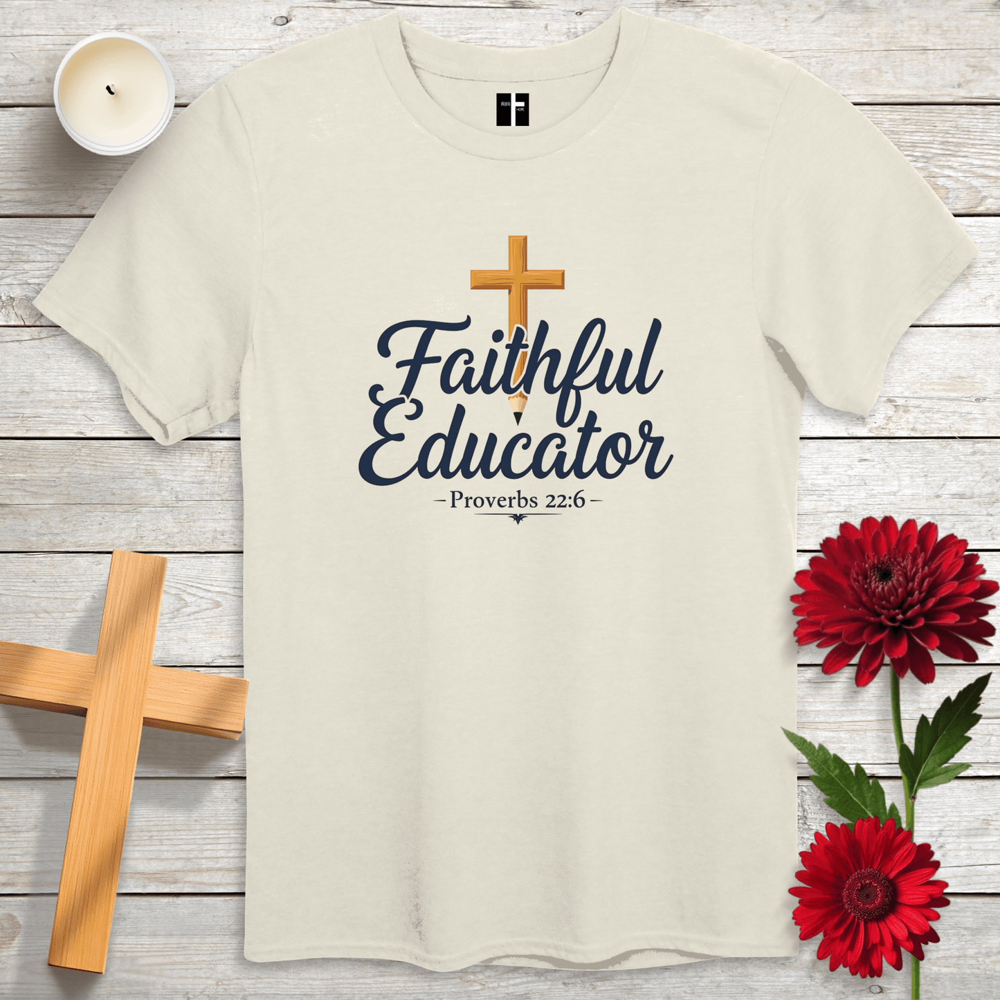 T-Shirt Natural / S Faithful Educator Unisex Christian T-Shirt