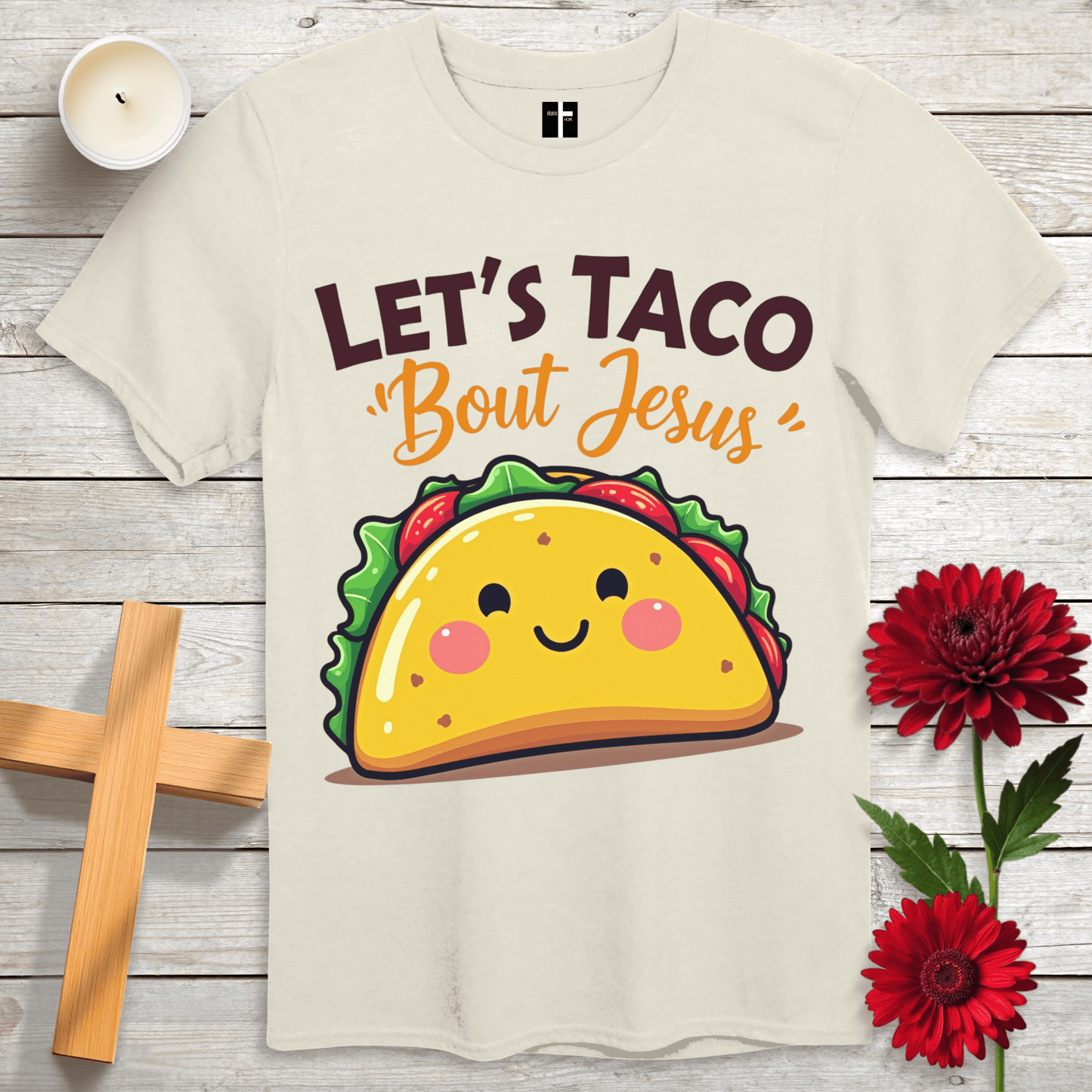 T-Shirt Natural / S Let's Taco 'Bout Jesus Unisex Christian T-Shirt