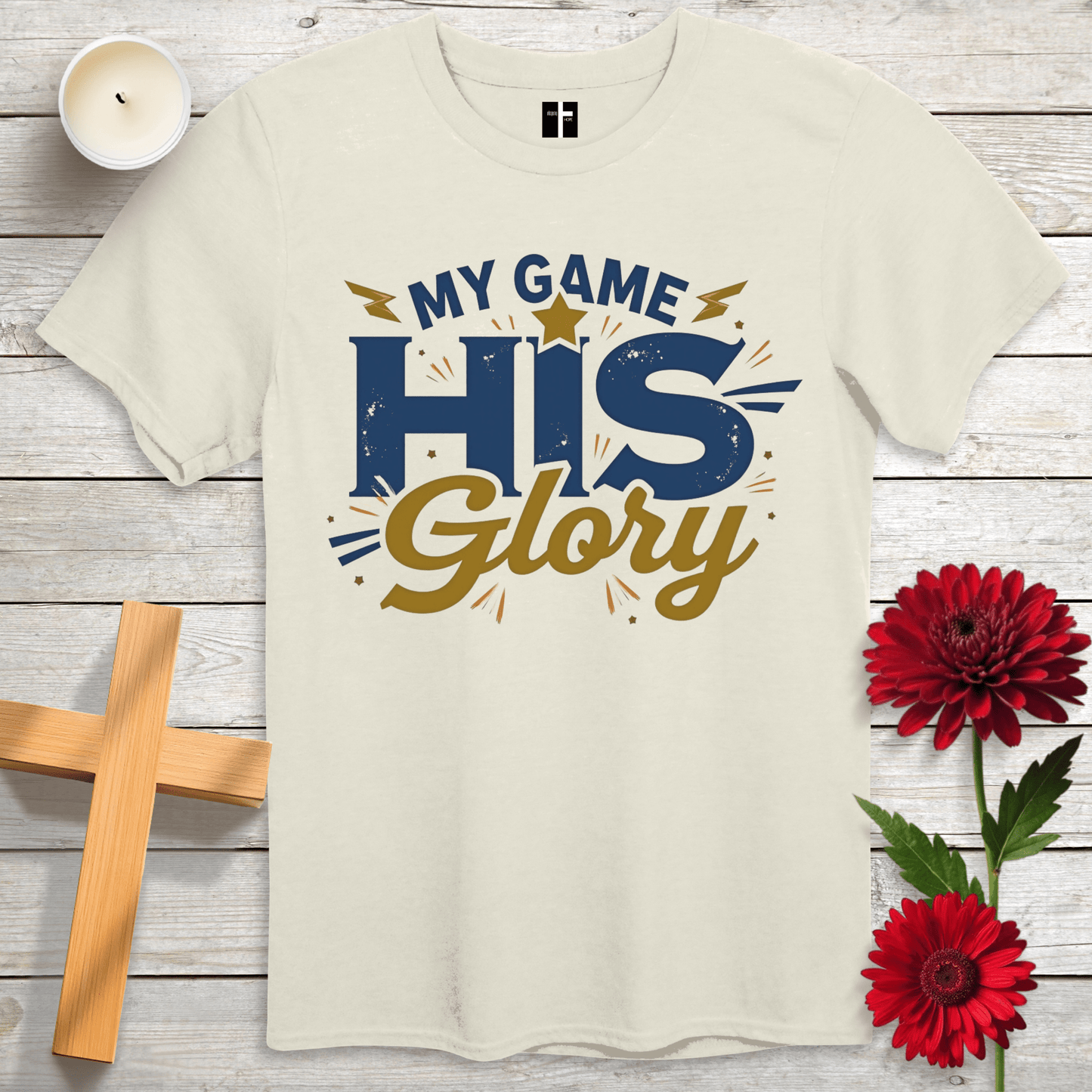 T-Shirt Natural / S My Game, His Glory Unisex Christian T-Shirt