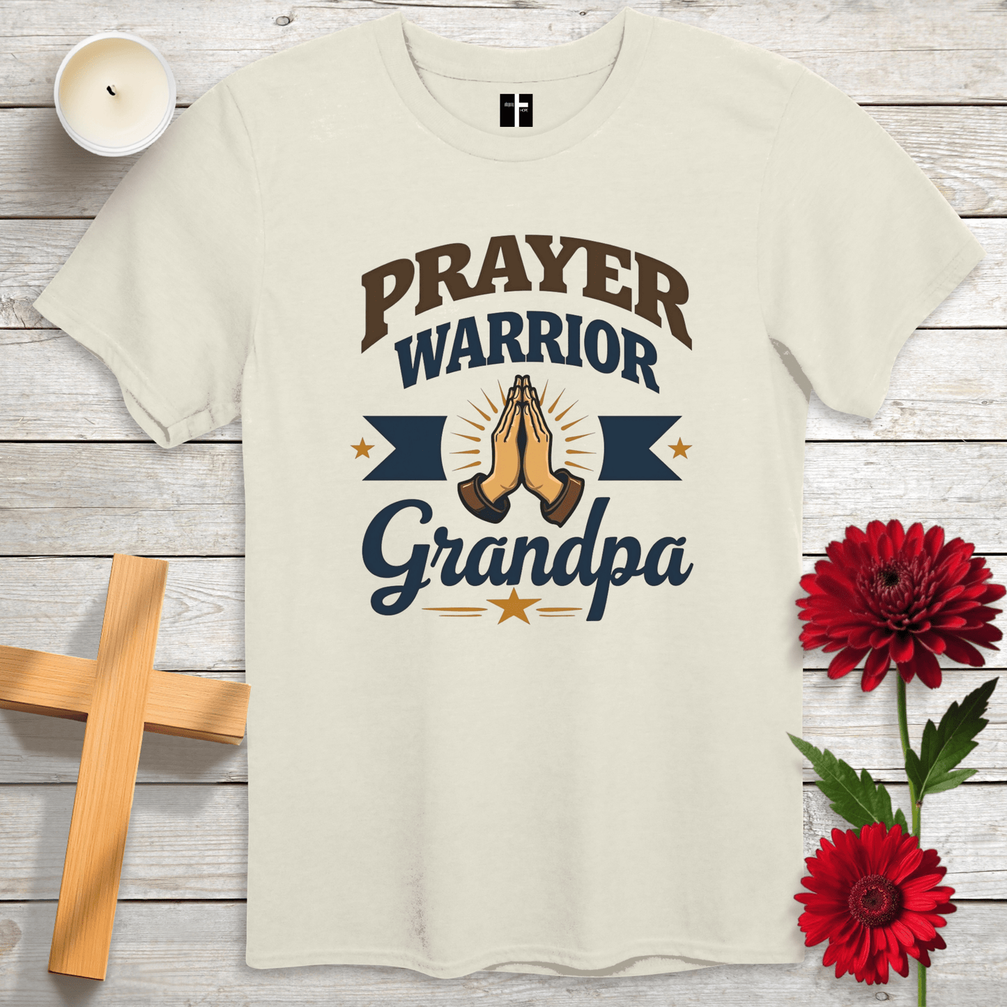 T-Shirt Natural / S Prayer Warrior Grandpa Unisex Christian T-Shirt