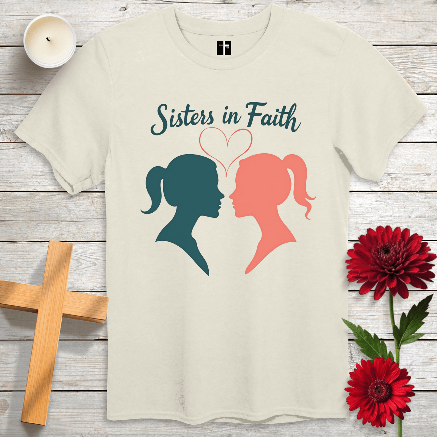 T-Shirt Natural / S Sisters in Faith Unisex Christian T-Shirt