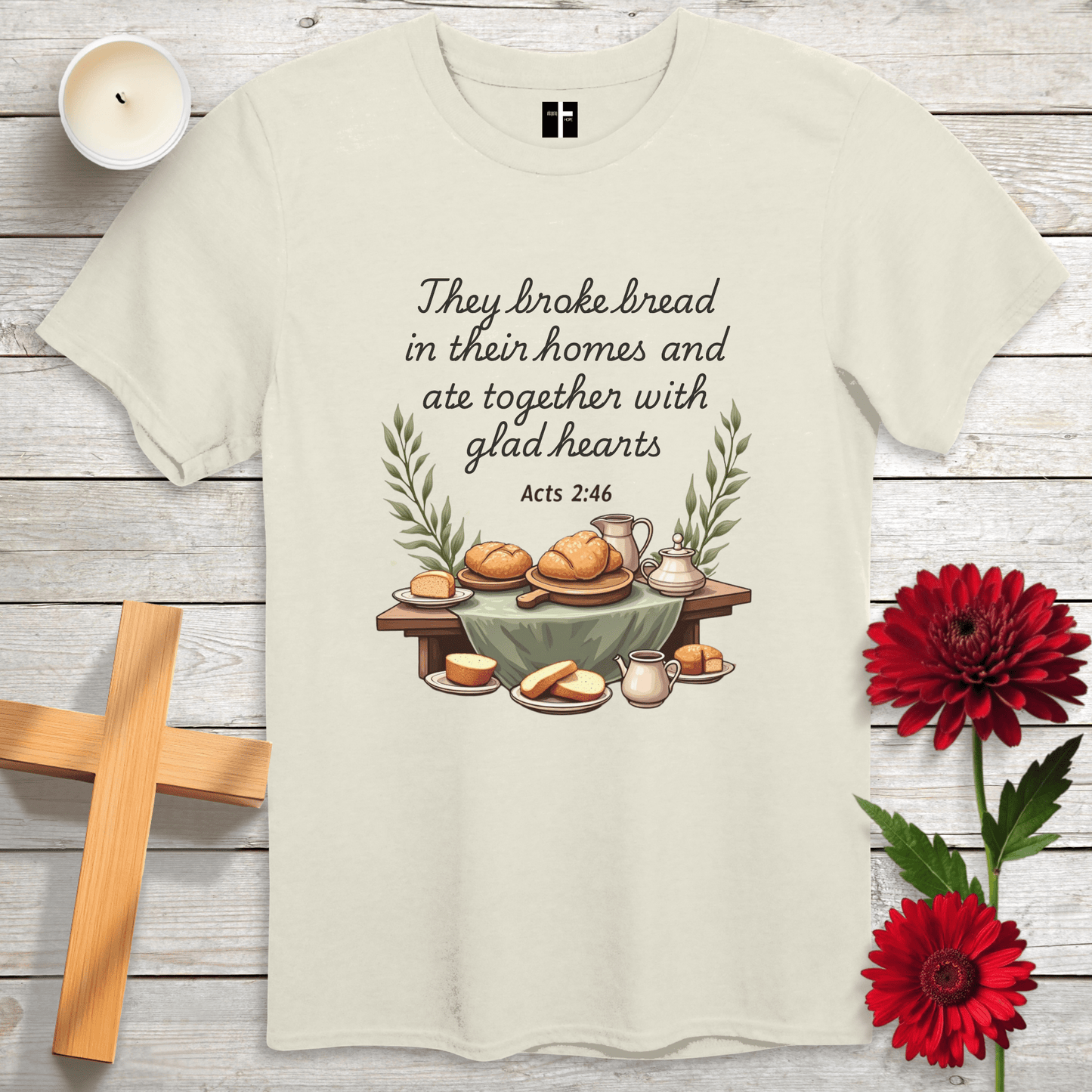 T-Shirt Natural / S They Broke Bread Unisex Christian T-Shirt