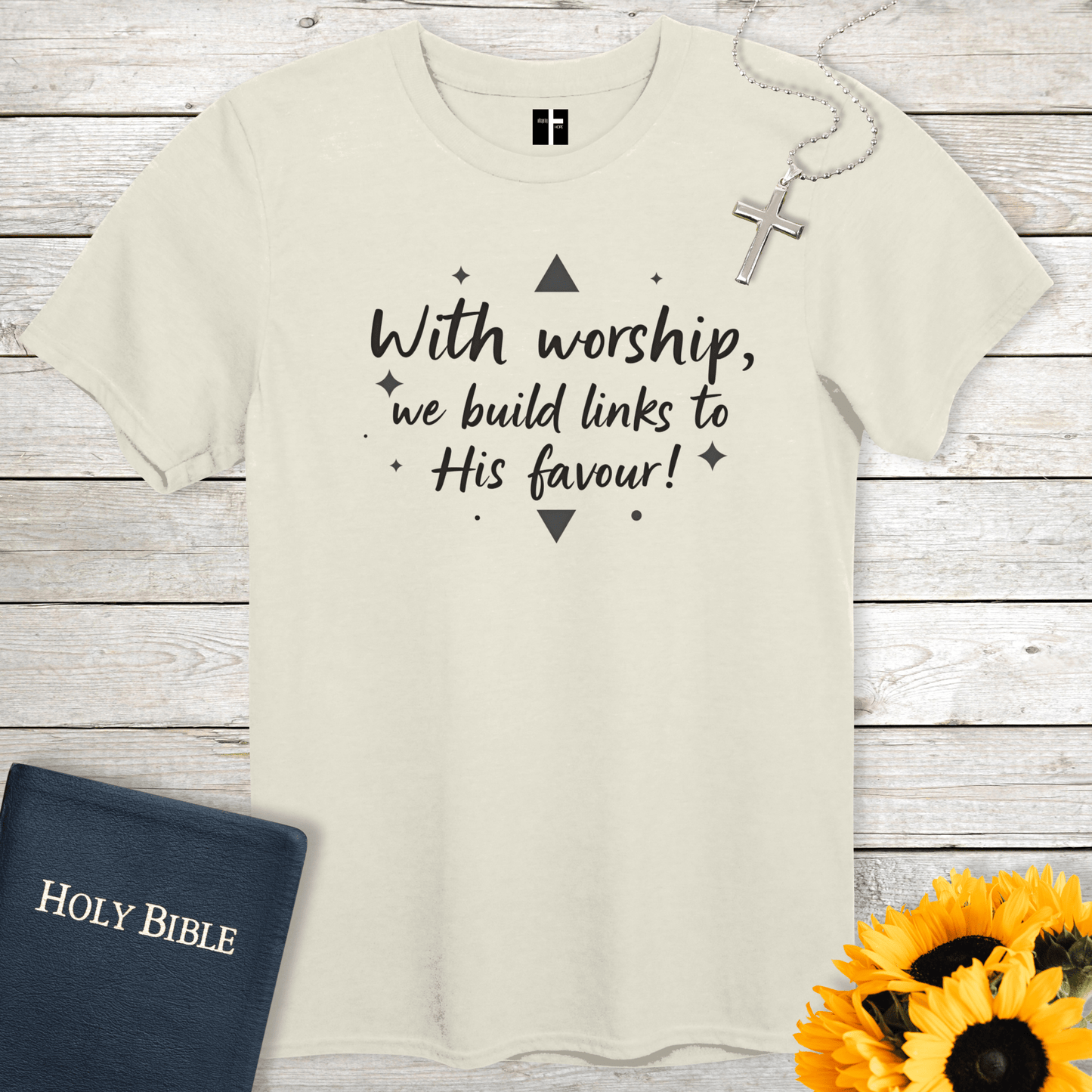 T-Shirt Natural / S Worship & Favour Christian T-Shirt