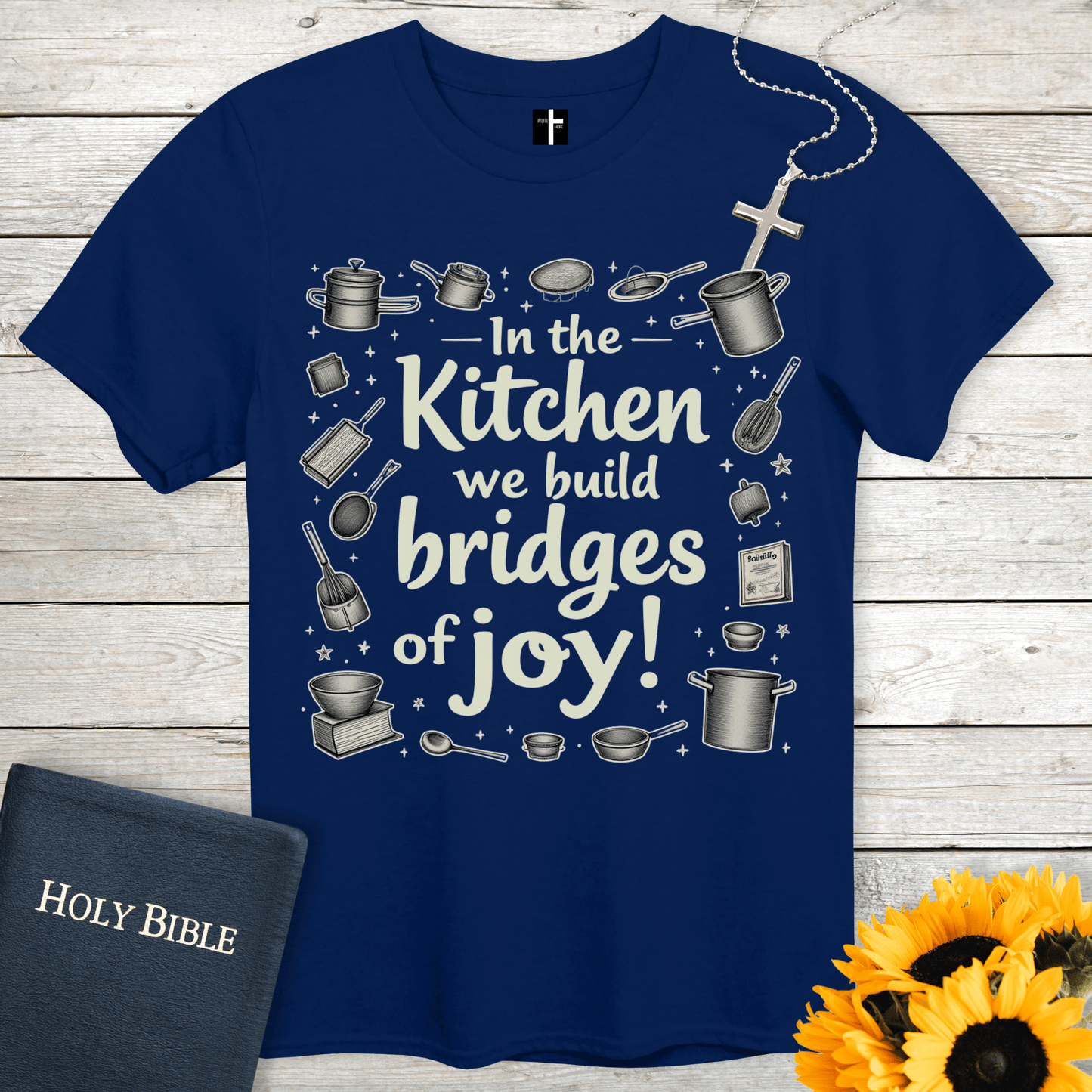 T-Shirt Navy / S Bridges of Joy Unisex Christian T-Shirt