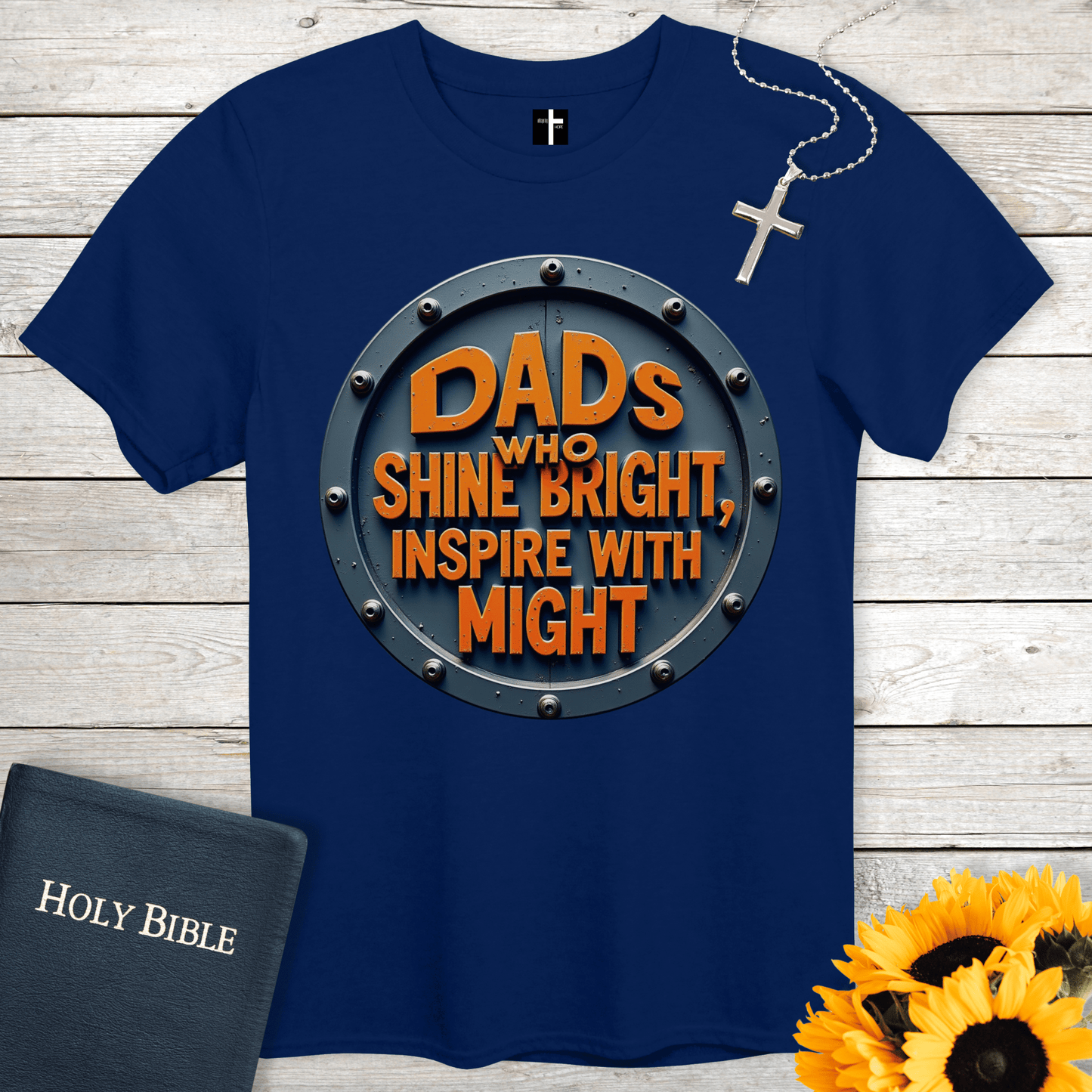 T-Shirt Navy / S Dads Shine Bright Unisex Christian T-Shirt