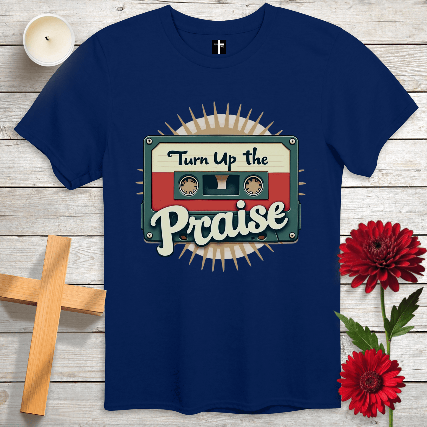 T-Shirt Navy / S Turn Up The Praise Unisex Christian T-Shirt