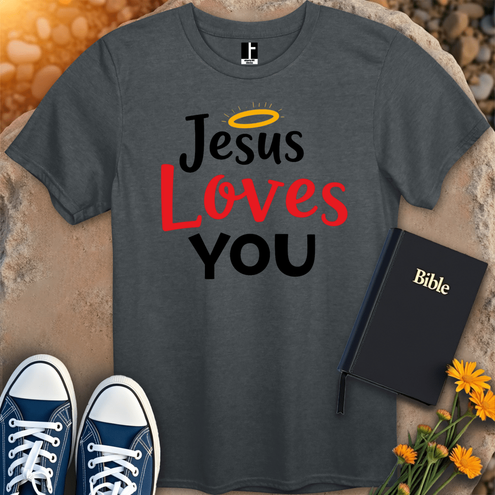 T-Shirt S / Dark Heather JesusLovesYou T-Shirt