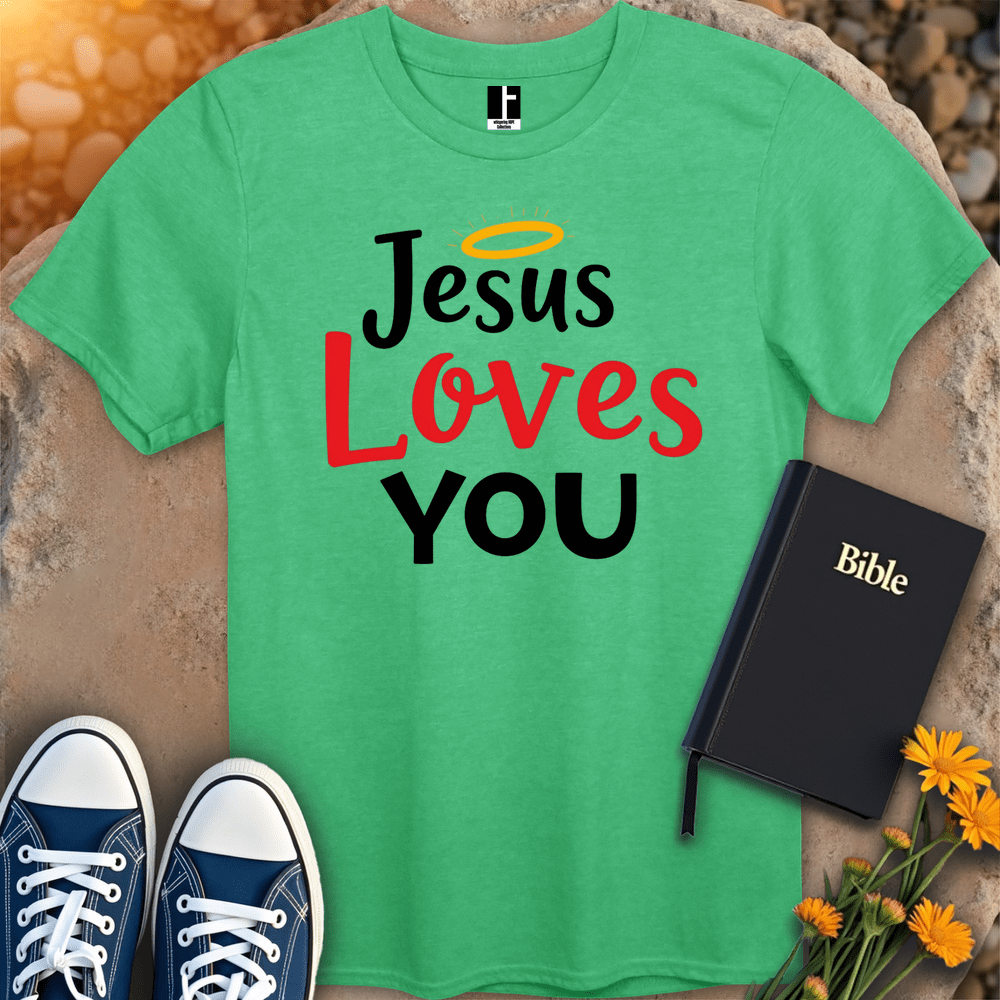 T-Shirt S / Heather Irish Green JesusLovesYou T-Shirt