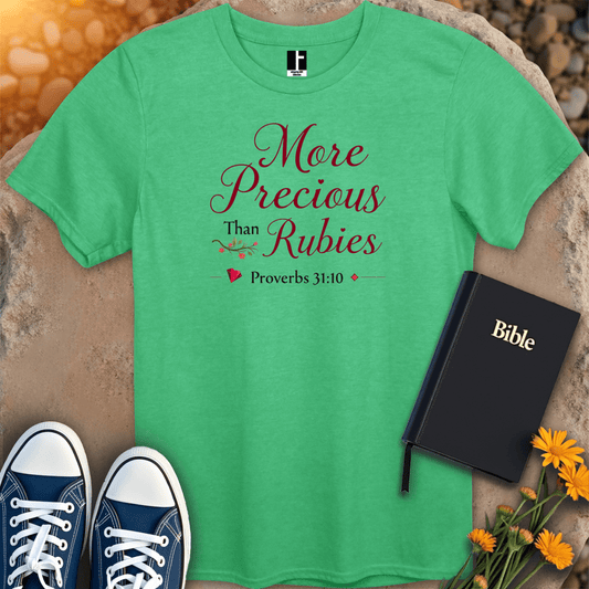 T-Shirt S / Heather Irish Green MorePreciousThanRubies T-Shirt