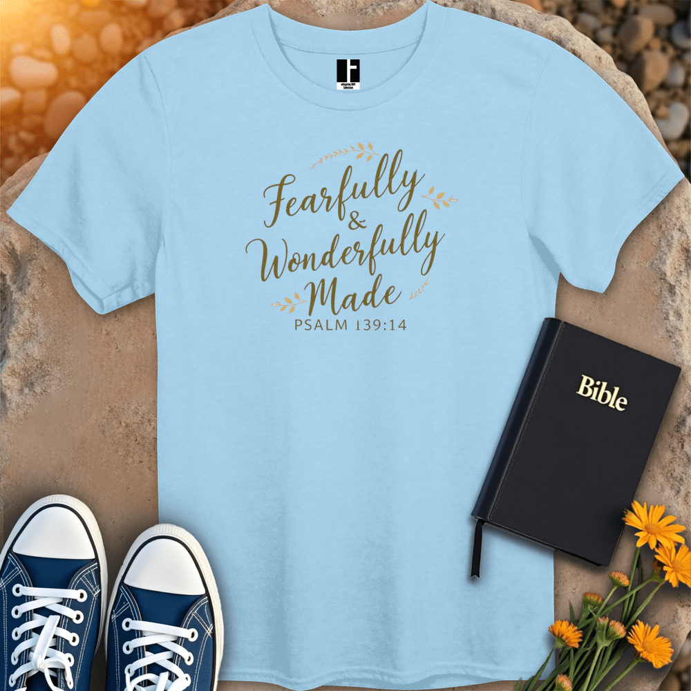 T-Shirt S / Light Blue Fearfully & Wonderfully Made T-Shirt