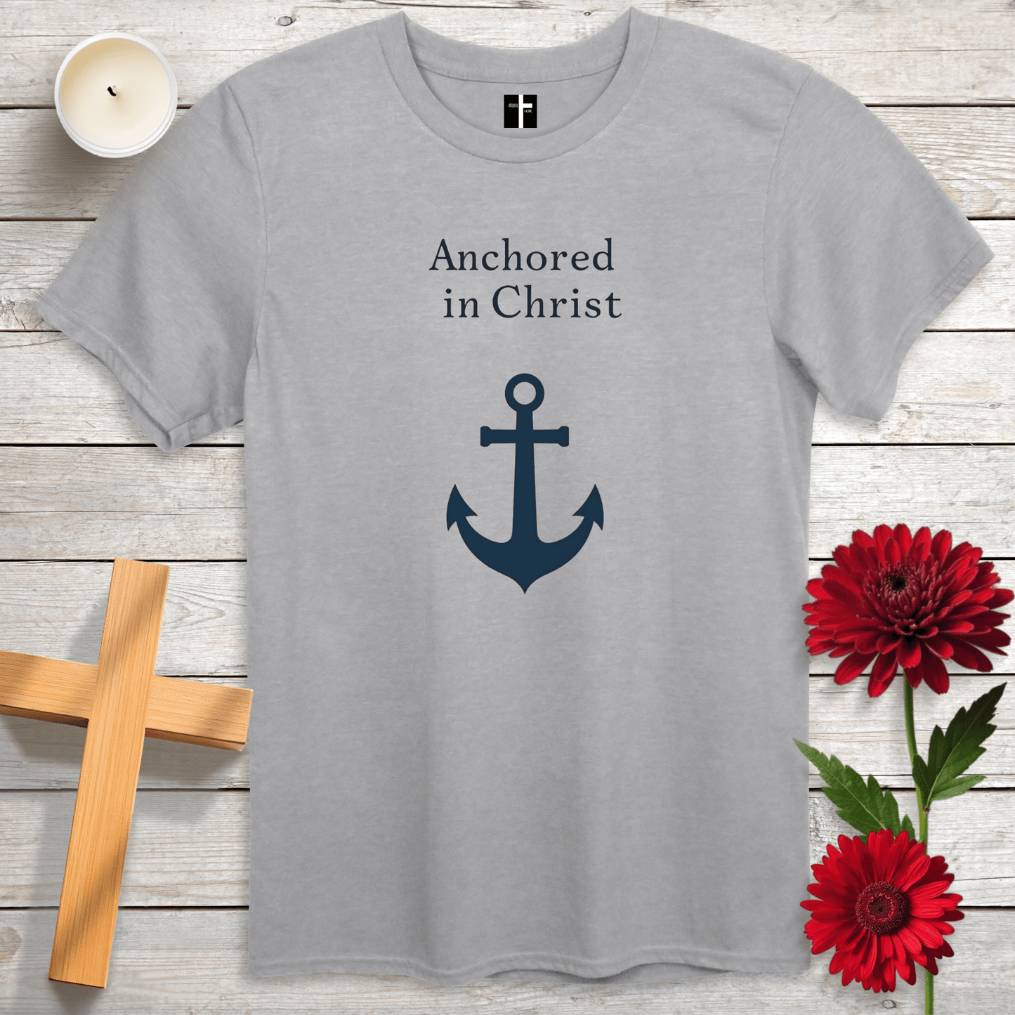 T-Shirt Sport Grey / S Anchored In Christ Unisex Christian T-Shirt