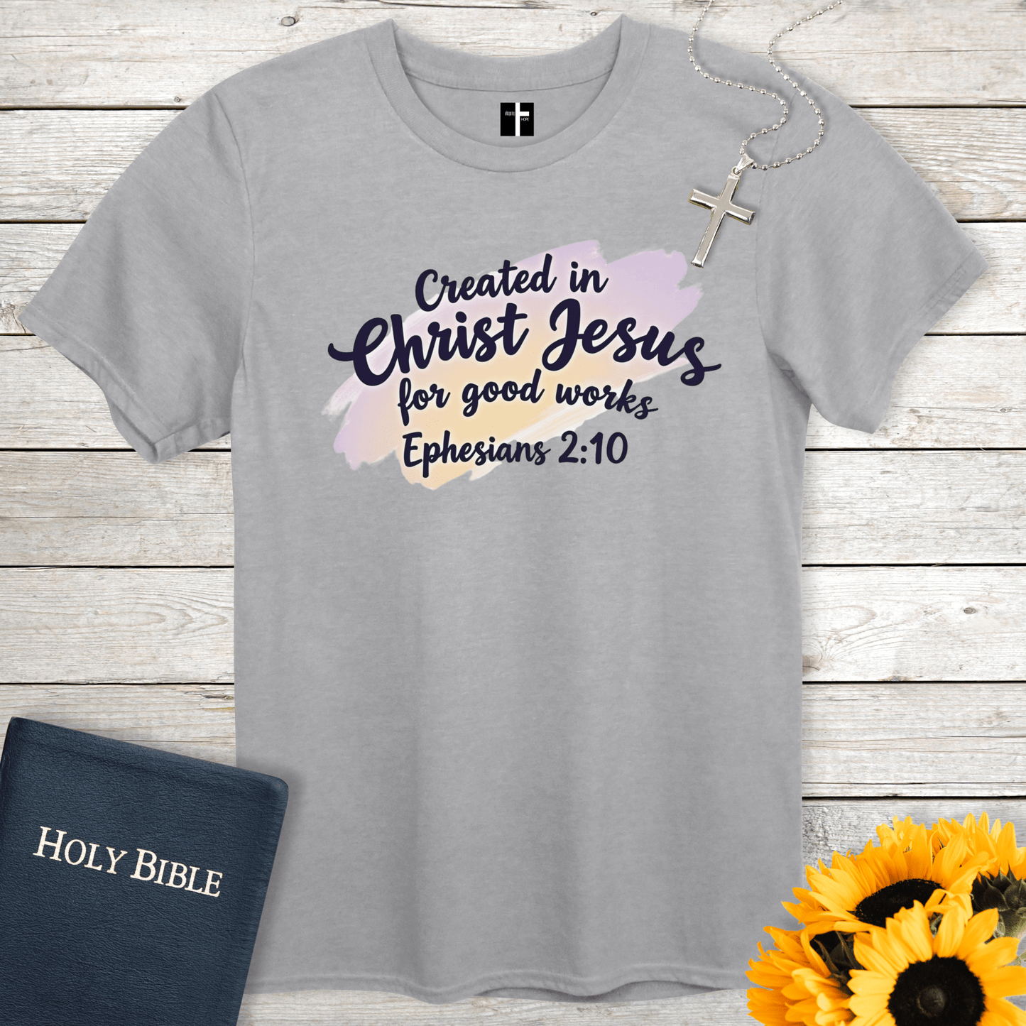 T-Shirt Sport Grey / S Created In Christ Jesus Unisex Christian T-Shirt