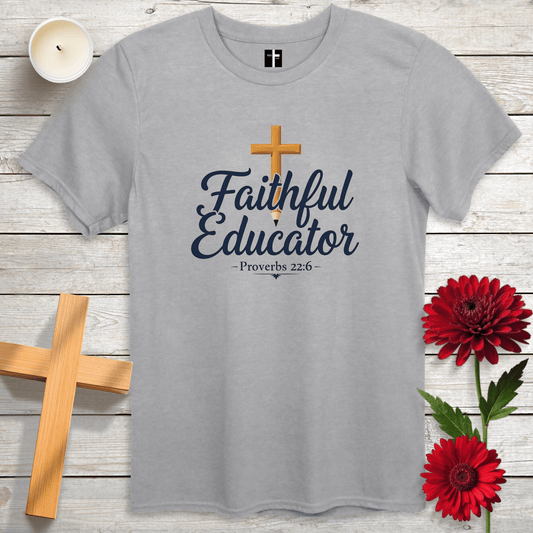 T-Shirt Sport Grey / S Faithful Educator Unisex Christian T-Shirt