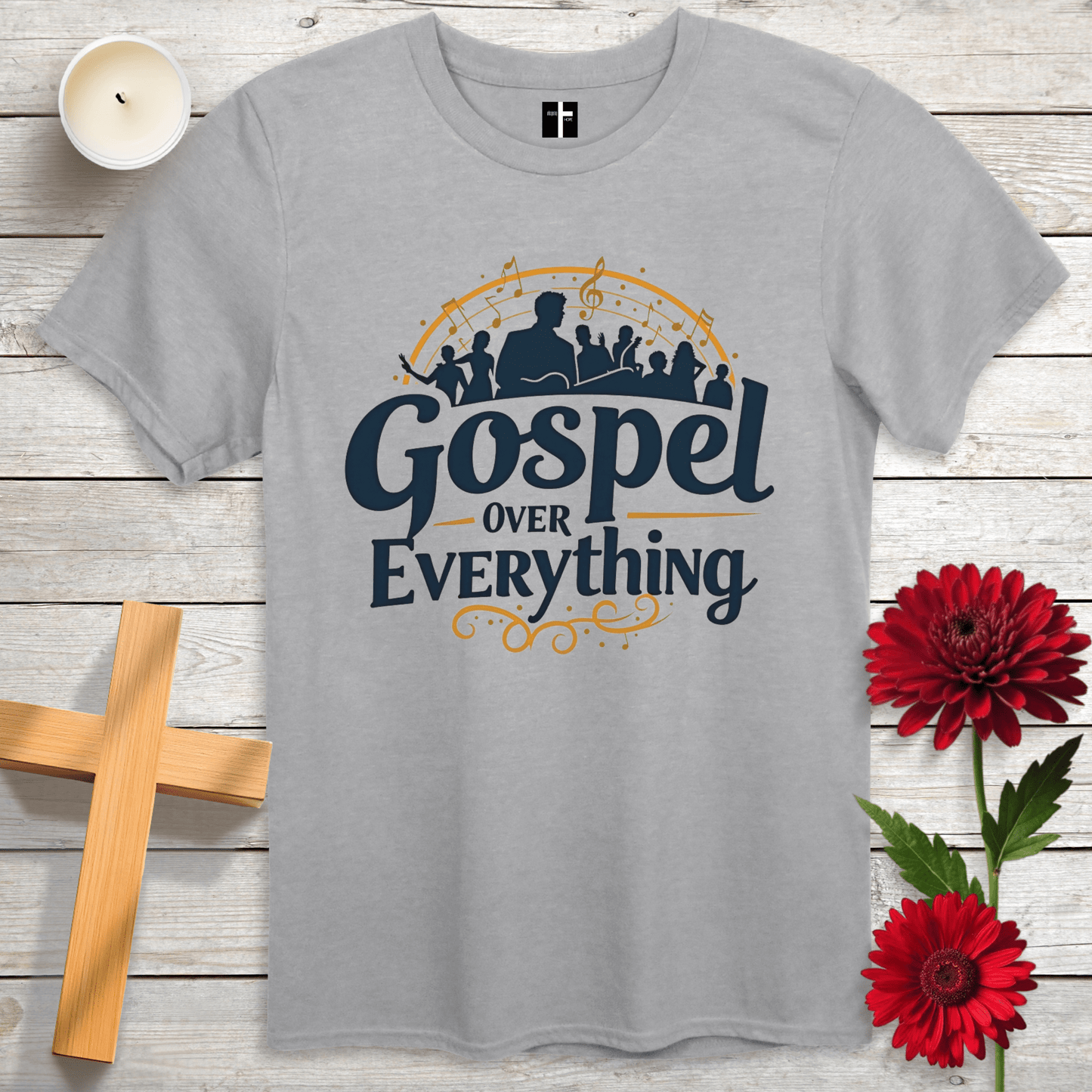 T-Shirt Sport Grey / S Gospel Over Everything Unisex Christian T-Shirt