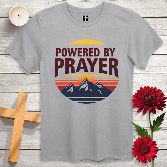 T-Shirt Sport Grey / S Powered By Prayer Unisex Christian T-Shirt