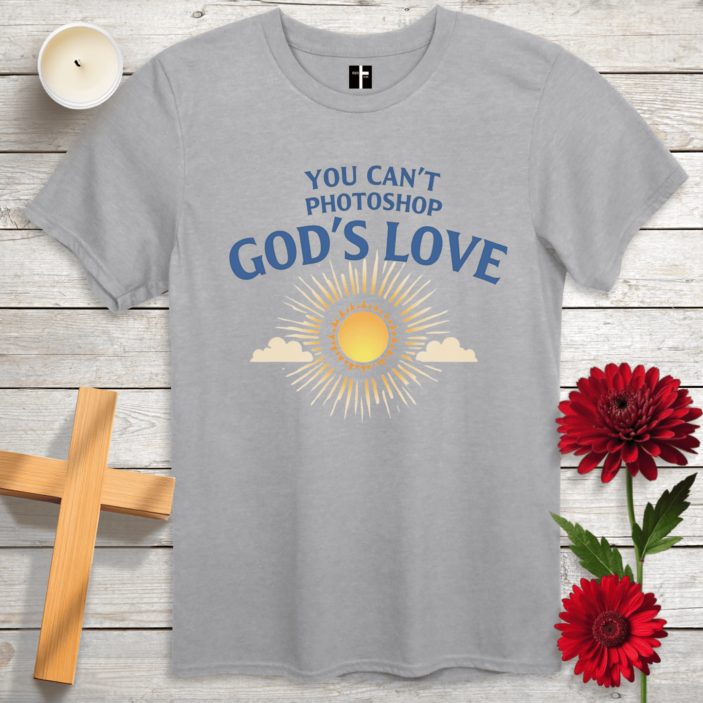 T-Shirt Sport Grey / S You Can't Photoshop God's Love Unisex Christian T-Shirt