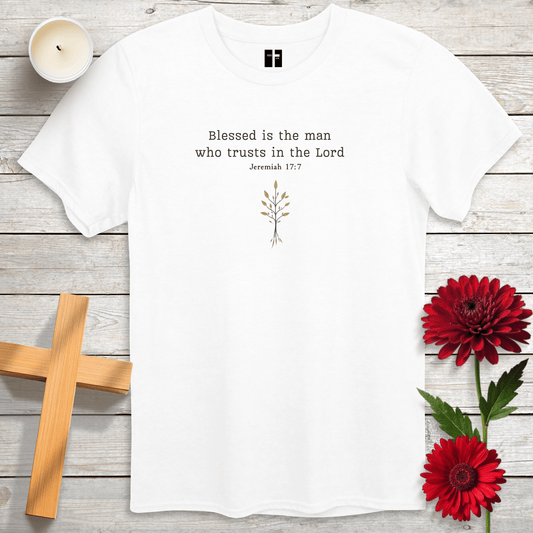 T-Shirt White / S Blessed Is The Man Unisex Christian T-Shirt