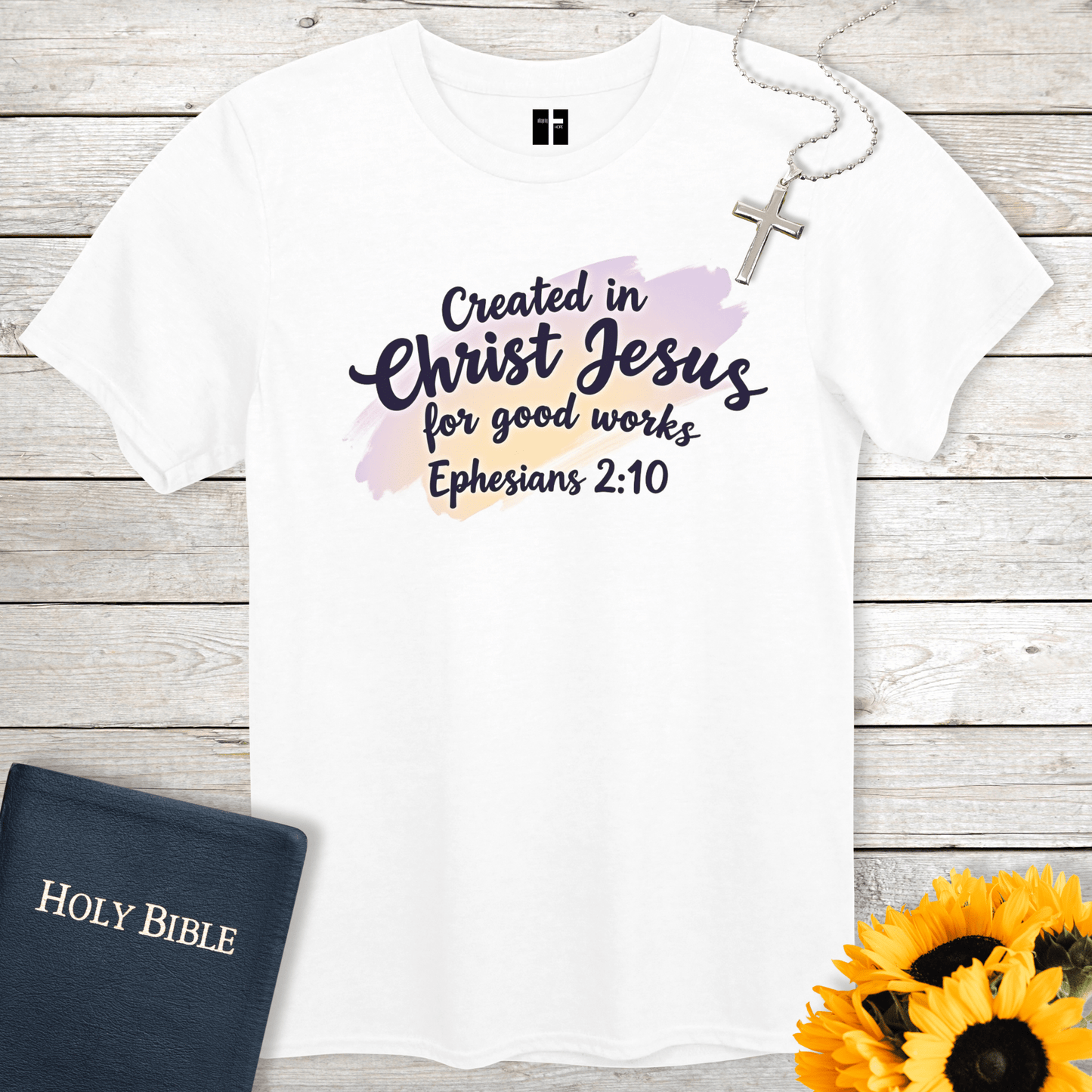 T-Shirt White / S Created In Christ Jesus Unisex Christian T-Shirt