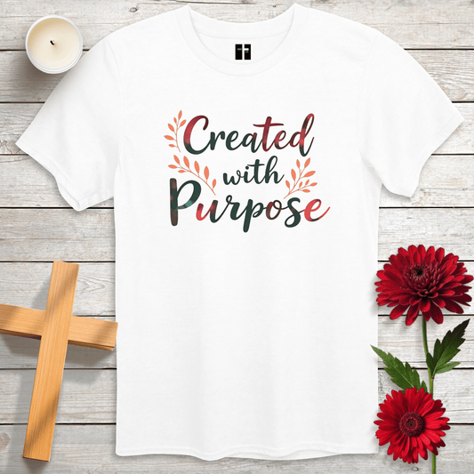 T-Shirt White / S Created With Purpose Unisex Christian T-Shirt