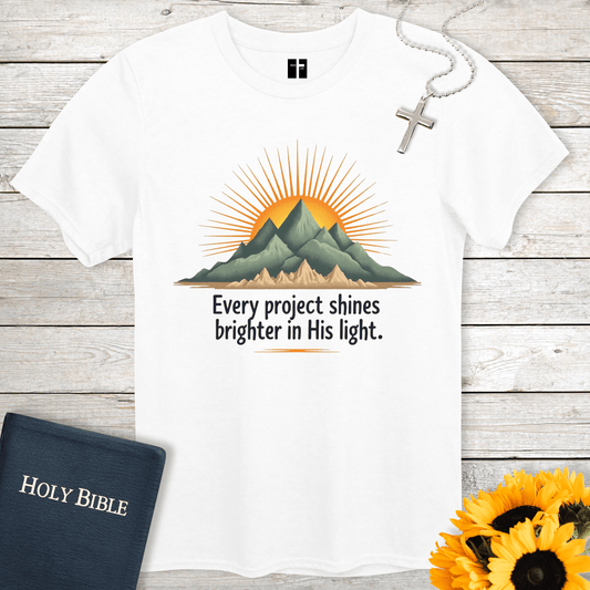 T-Shirt White / S In His Light Unisex Christian T-Shirt