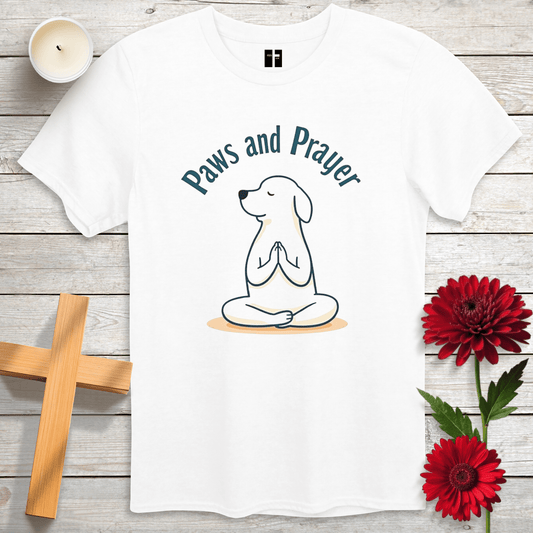 T-Shirt White / S Paws & Prayer Unisex Christian T-Shirt