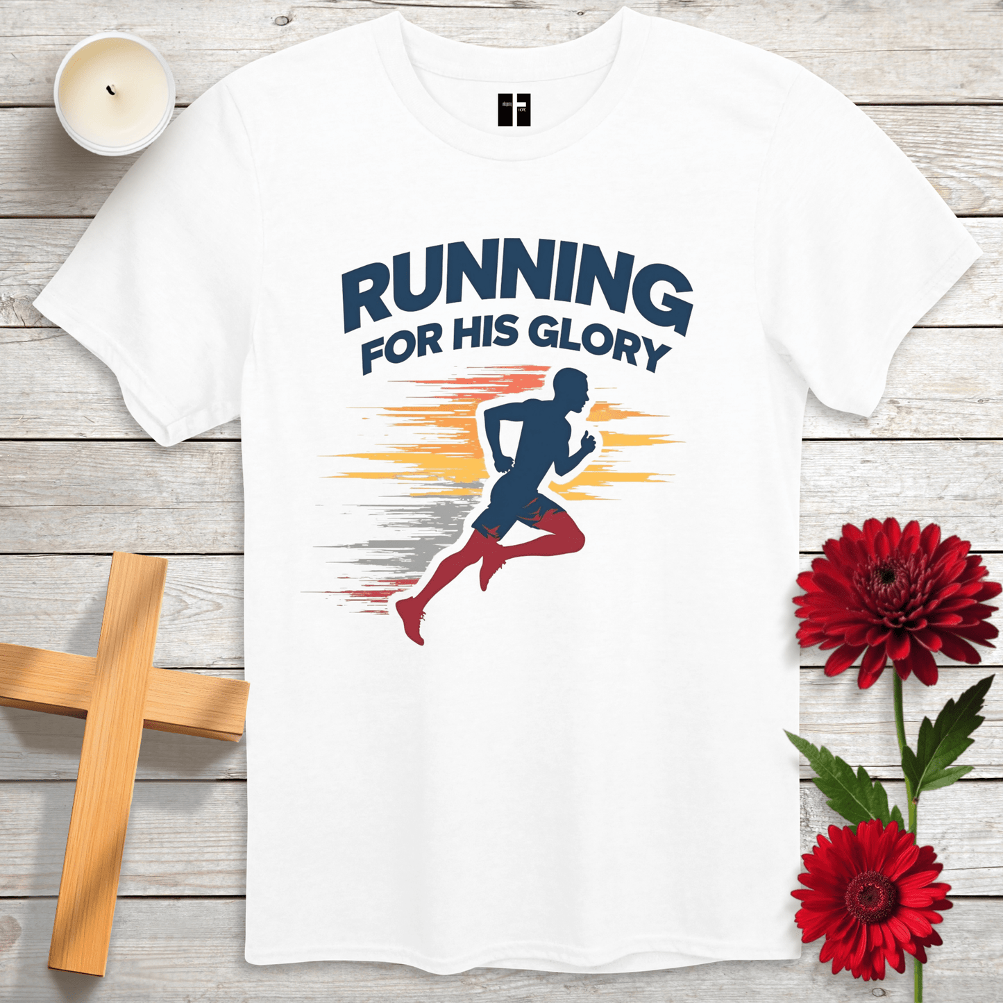 T-Shirt White / S Running For His Glory Unisex Christian T-Shirt