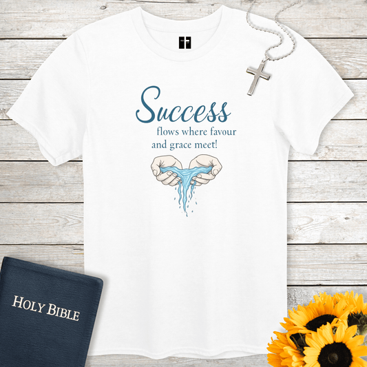 T-Shirt White / S Success Flows Unisex Christian T-Shirt